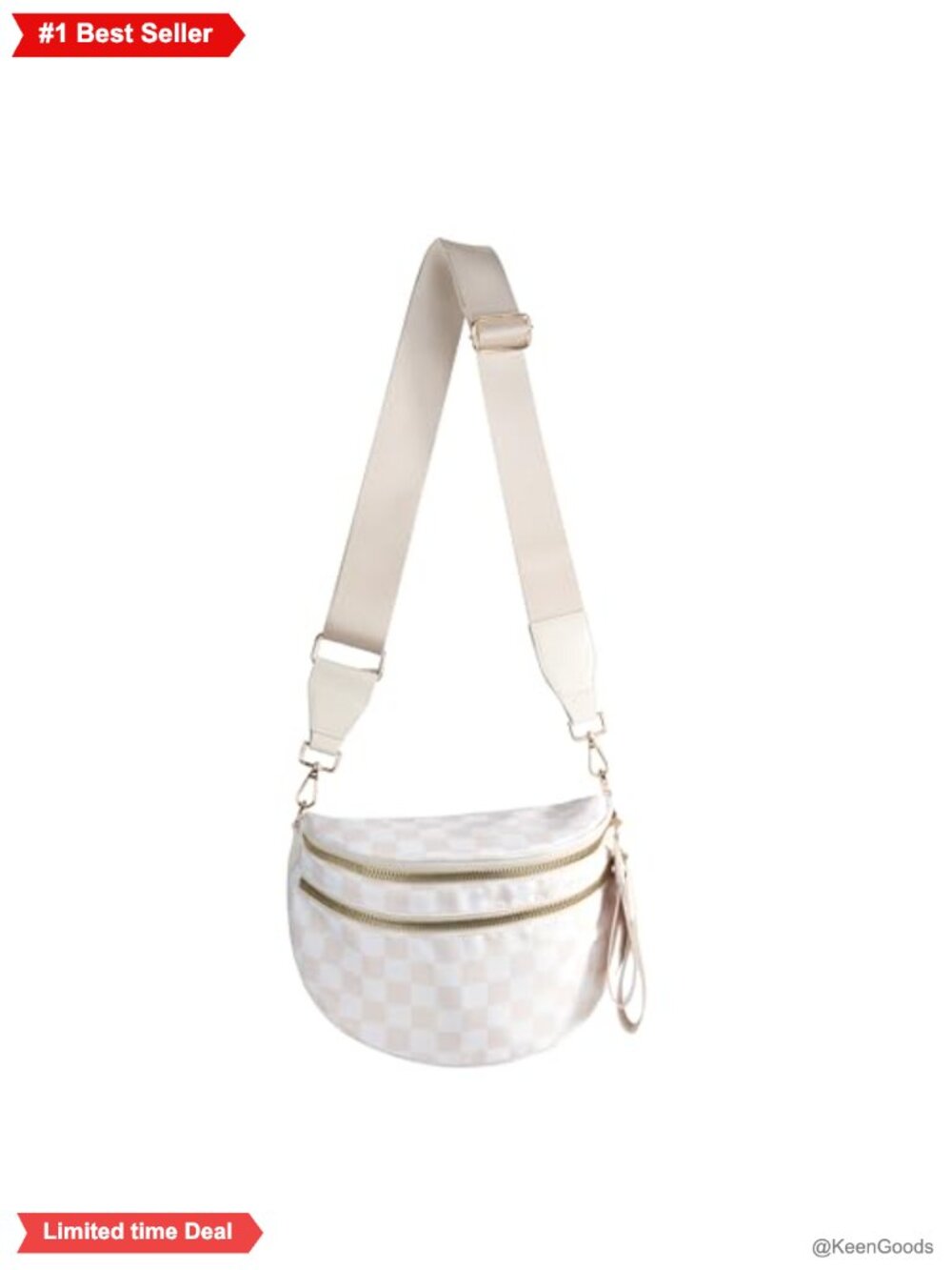Nylon Checkered Crossbody Bag